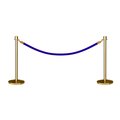 Montour Line Stanchion Post and Rope Kit Pol.Brass, 2 Crown Top 1 Blue Rope C-Kit-2-PB-CN-1-PVR-BL-PB